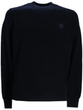 BOSS sweater in cotton piqué with logo patch