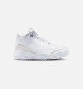 Air Jordan 3 Retro White And Silver Infant/Toddler Shoes - White Metallic Silver